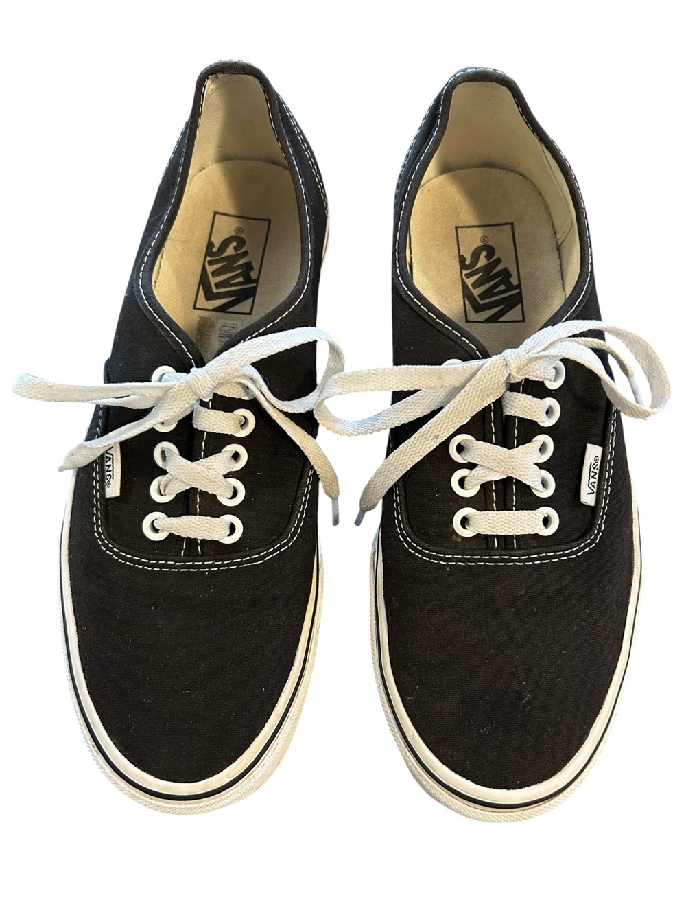 Vans Unisex Black Canvas Low-Top Sneakers with White Accents